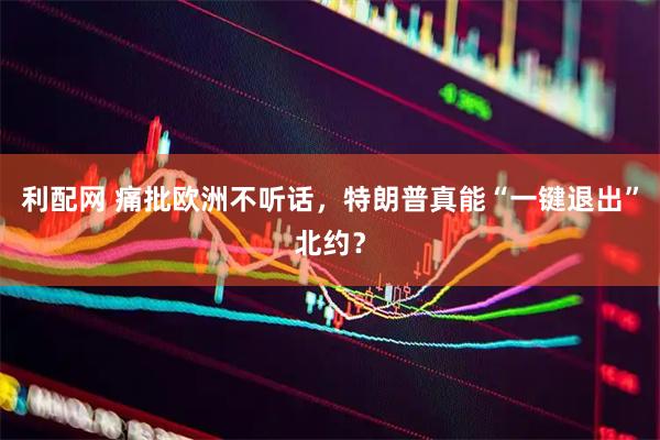 利配网 痛批欧洲不听话，特朗普真能“一键退出”北约？